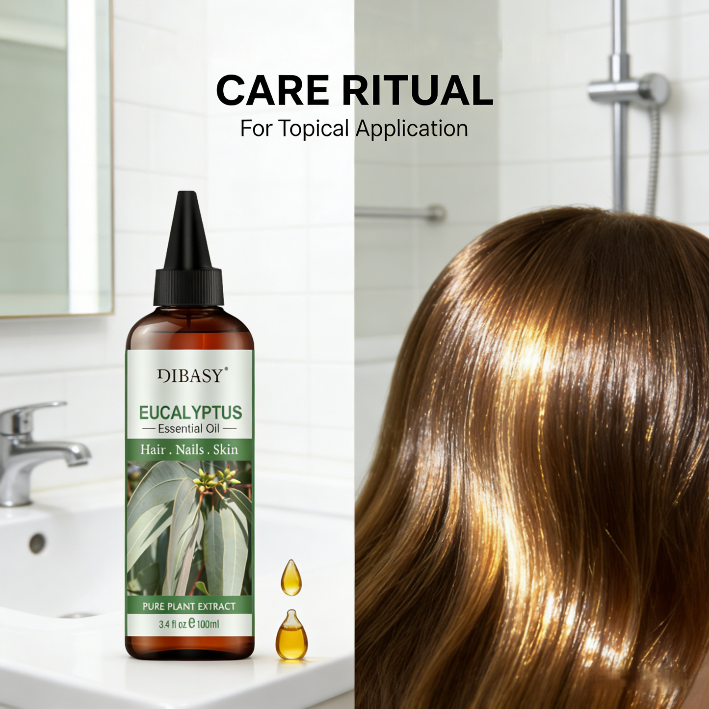 100ml Eucalyptus Essential Oil – Pure, Natural & Therapeutic Grade for Hair, Skin, Aromatherapy & Diffuser Use