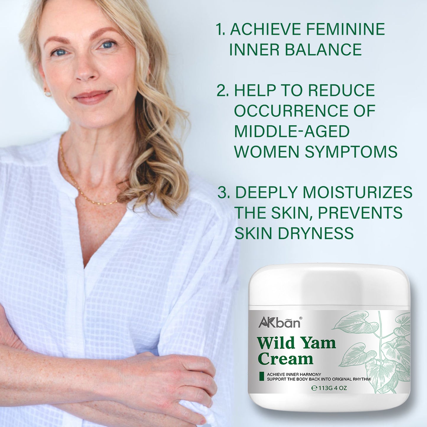 Natural Organic Wild Yam Cream, Topical, Suitable for All Skin Types