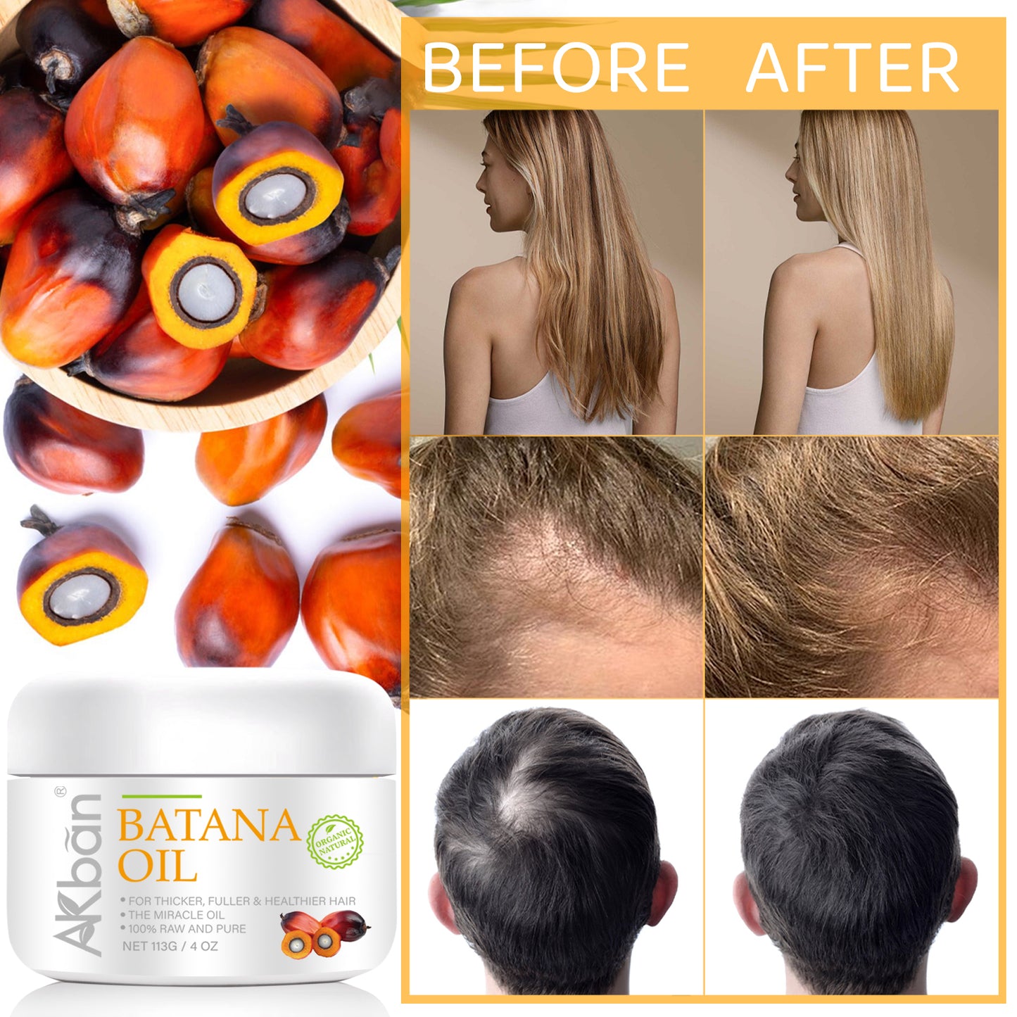 100%Raw And Pure BATANA OIL - HAIR THE MIRACLE OIL