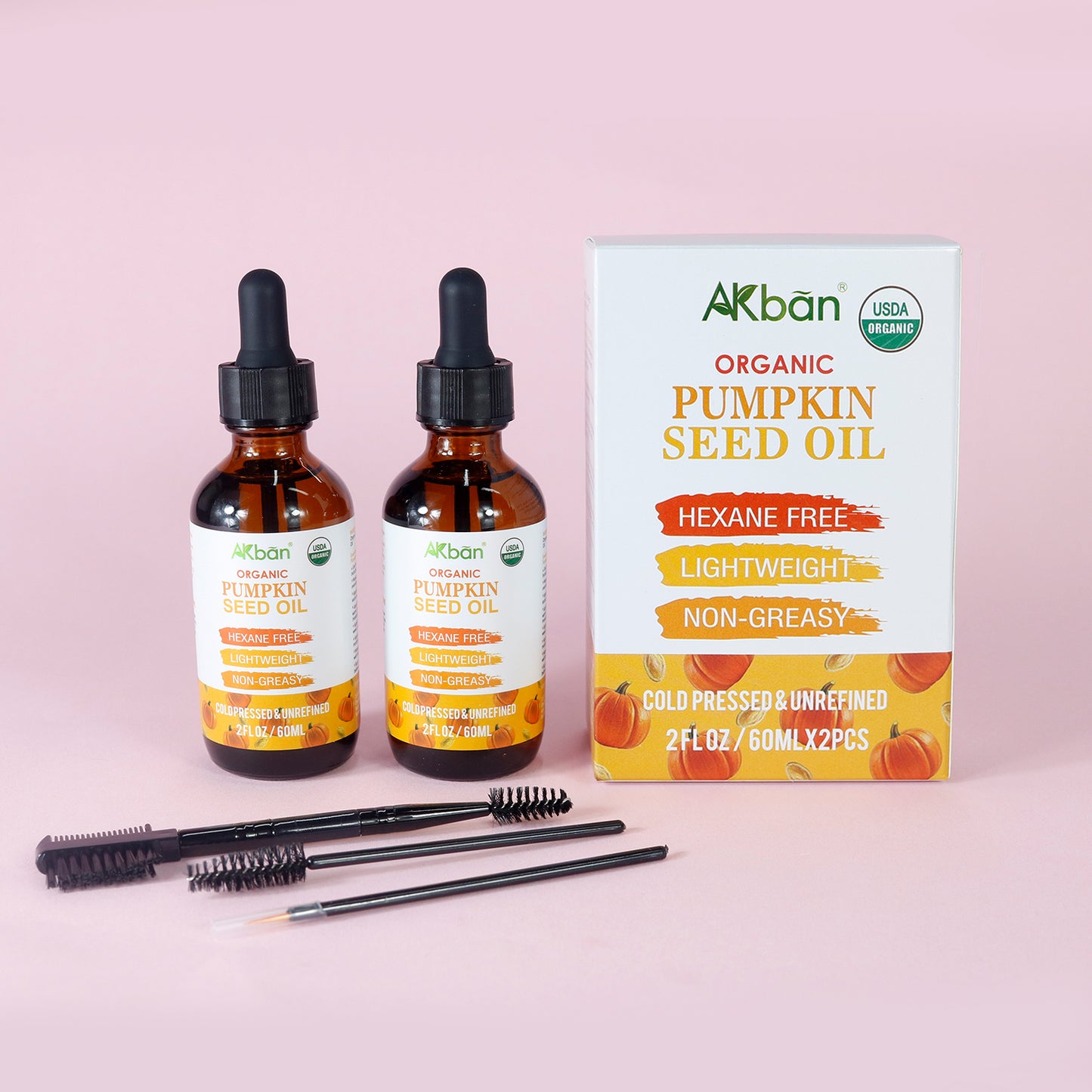 100% Pure & Natural Organic Pumpkin Seed Oil - 2 fl oz + 2 fl oz