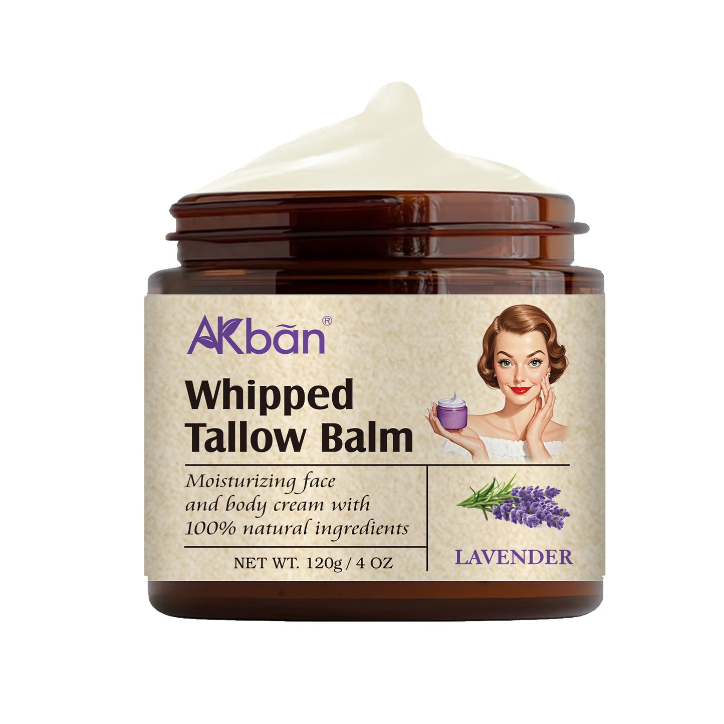 Hand Mixed Beef Fat Cream - Gentle And Moisturizing, Rich In Organic Lavender Essential Oil And Olive Oil