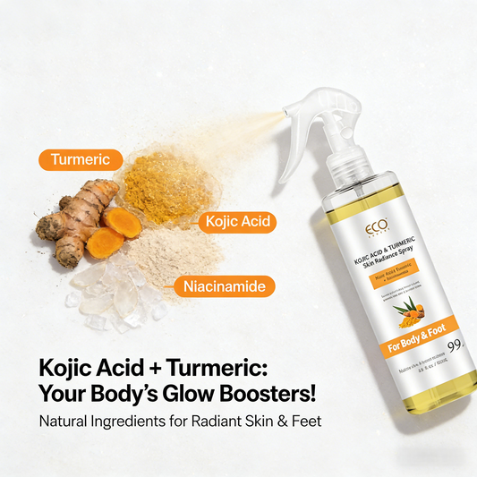 100ml Kojic Acid & Turmeric Skin Radiance Spray – Brighten, Hydrate & Glow for Body & Feet