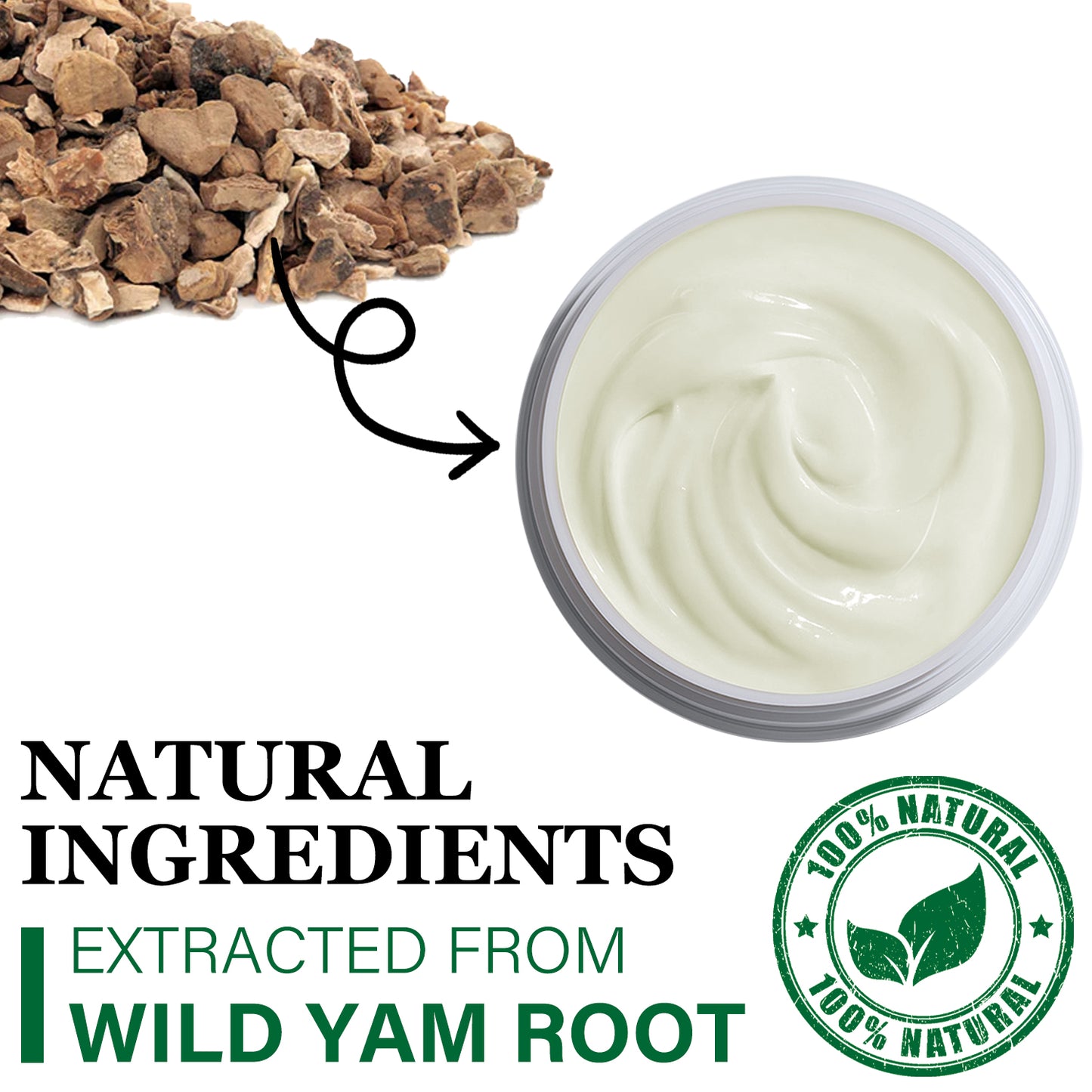 Natural Organic Wild Yam Cream, Topical, Suitable for All Skin Types