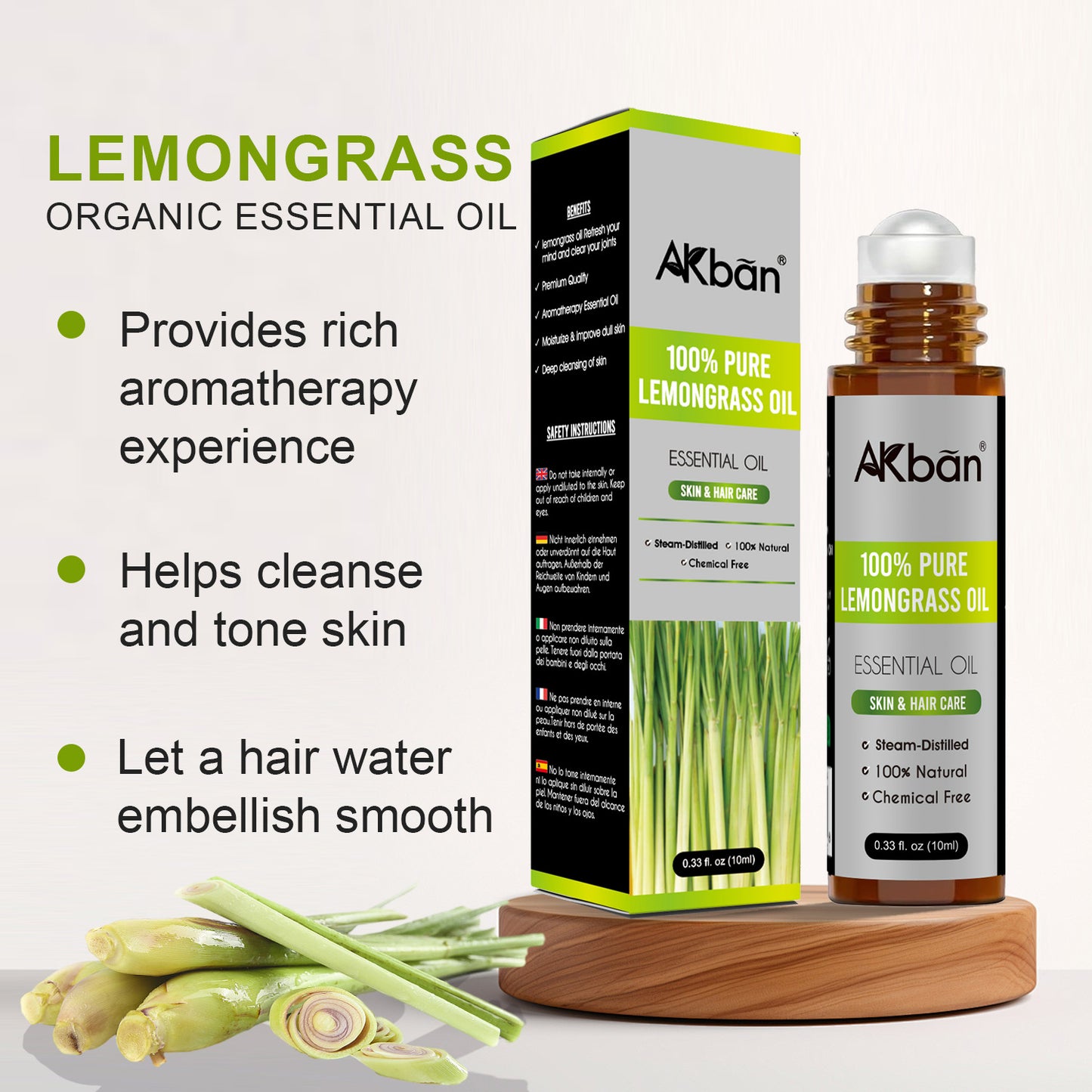 100% Pure Lemongrass Oil - Natural & Undiluted & Unrefined