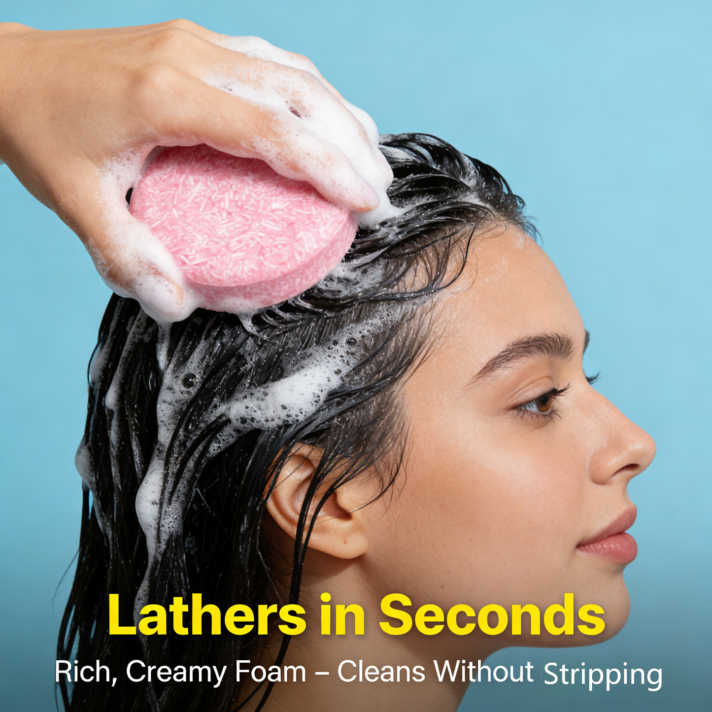 60g Castor Oil Solid Shampoo Bar – Natural Hair Growth & Anti-Hair Fall, Zero Waste Vegan Shampoo for All Hair Types