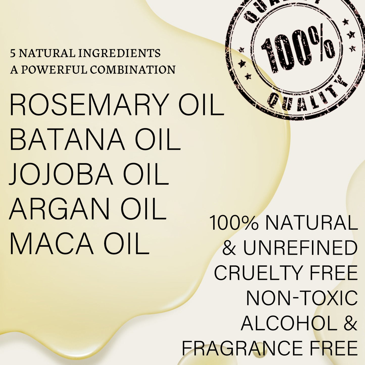 100% Pure &Natural Rosemary& Maca & Batana Oil - 1 fl oz + 1 fl oz
