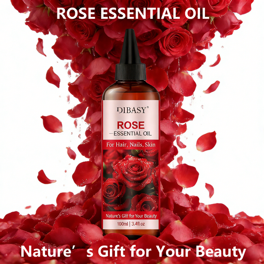 DIBASY Rose Essential Oil - 100ml Floral Scented Plant Oil for Diffuser & Skin Care, Natural Aromatherapy Gift for Home Spa, Gifting & Personal Use