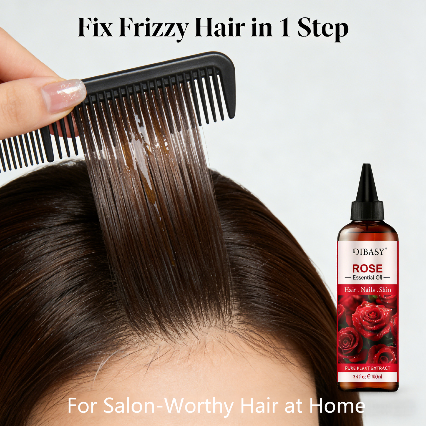 DIBASY Rose Essential Oil - 100ml Floral Scented Plant Oil for Diffuser & Skin Care, Natural Aromatherapy Gift for Home Spa, Gifting & Personal Use