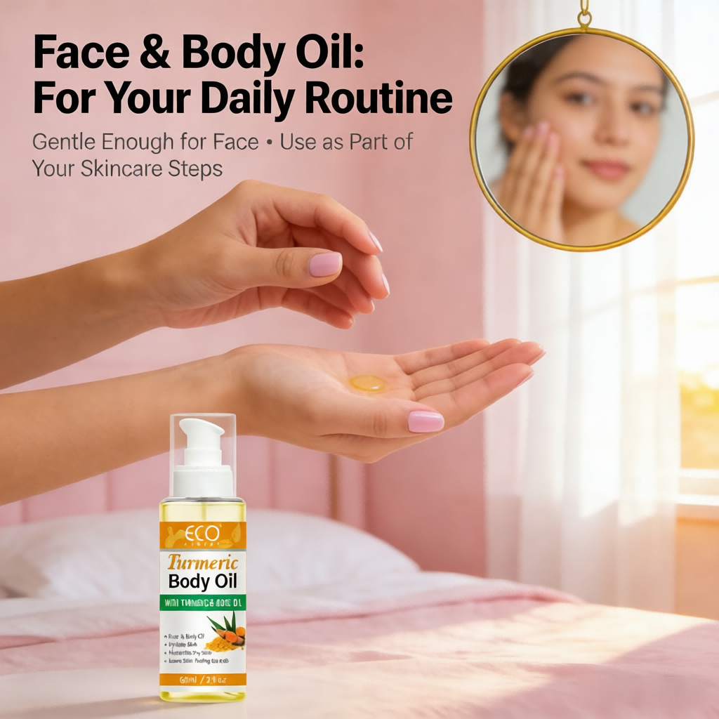 ECO Finest Turmeric Body Oil – 100ml | Glow from Within with Natural Turmeric & Rose