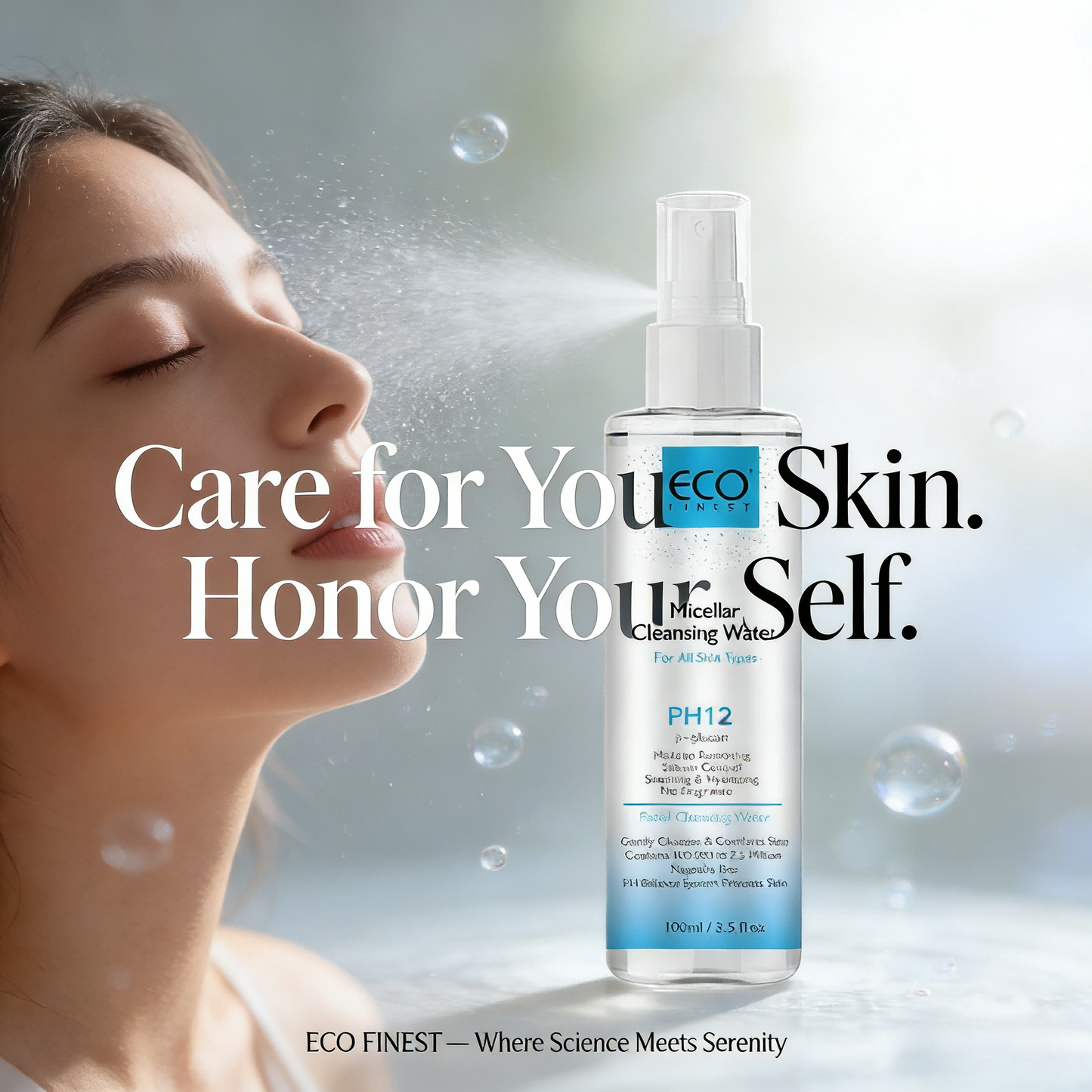 100ml PH12 Micellar Cleansing Water – Gentle, Fragrance-Free Makeup Remover for All Skin Types