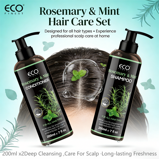 200ml x 2 | Rosemary & Mint Shampoo & Conditioner Set – For All Hair Types