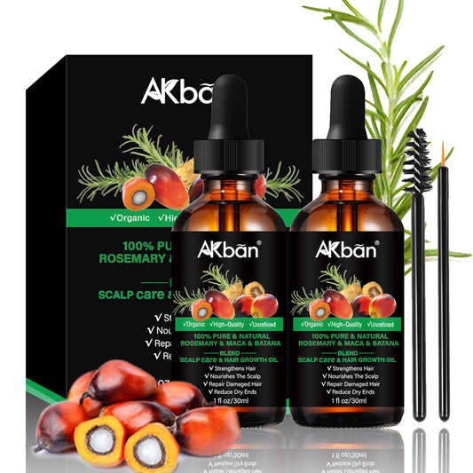 100% Pure &Natural Rosemary& Maca & Batana Oil  - 1 fl oz + 1 fl oz