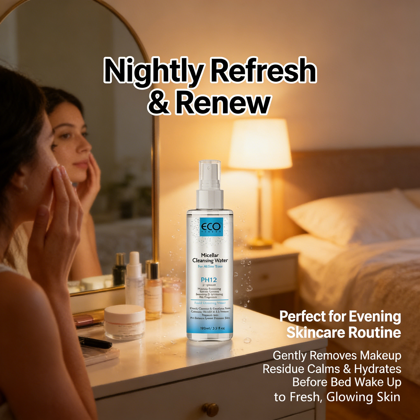 100ml PH12 Micellar Cleansing Water – Gentle, Fragrance-Free Makeup Remover for All Skin Types