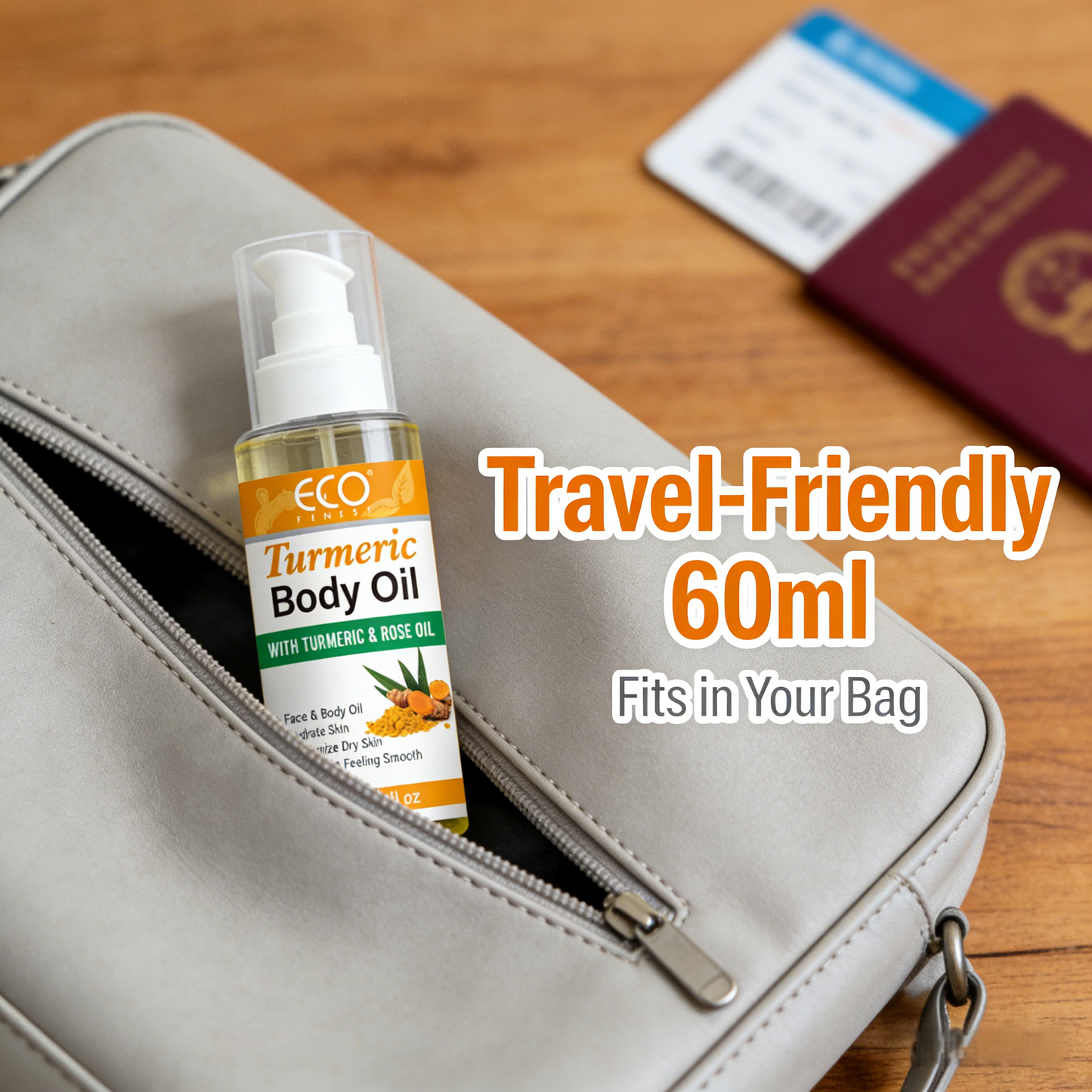 ECO Finest Turmeric Body Oil – 100ml | Glow from Within with Natural Turmeric & Rose