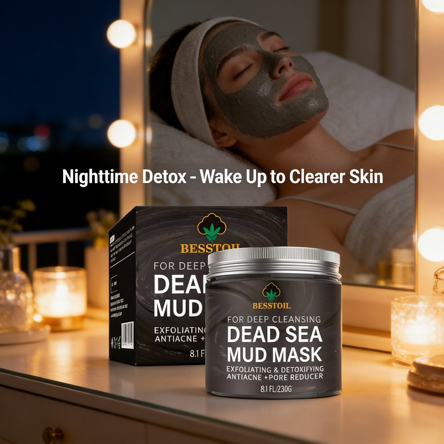 230g Dead Sea Mud Mask – Deep Cleansing & Exfoliating Face Mask for Oily, Acne-Prone Skin with Natural Minerals