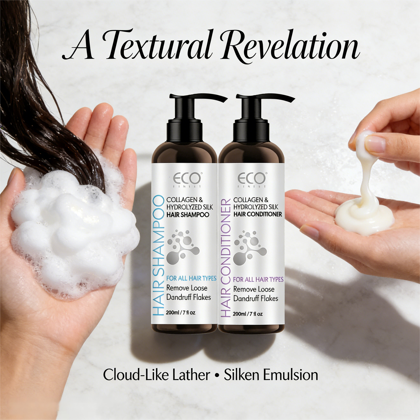 200ml x2 Collagen & Hydrolyzed Silk Shampoo & Conditioner Set