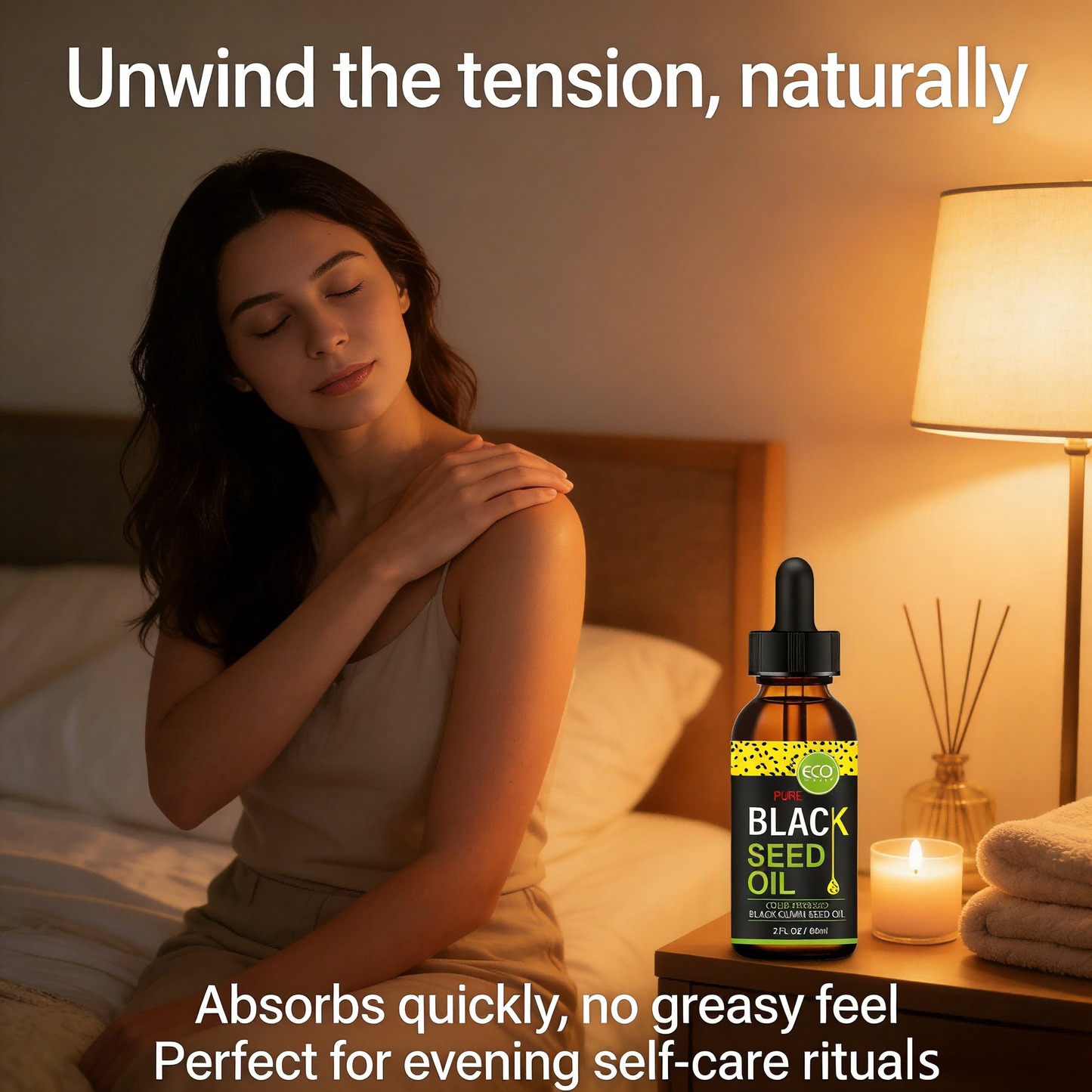 60ml cold-pressed black seed oil, suitable for all hair and skin types, not only helps nourish the skin and smooth the hair, but also supports nail health by improving dryness and brittleness