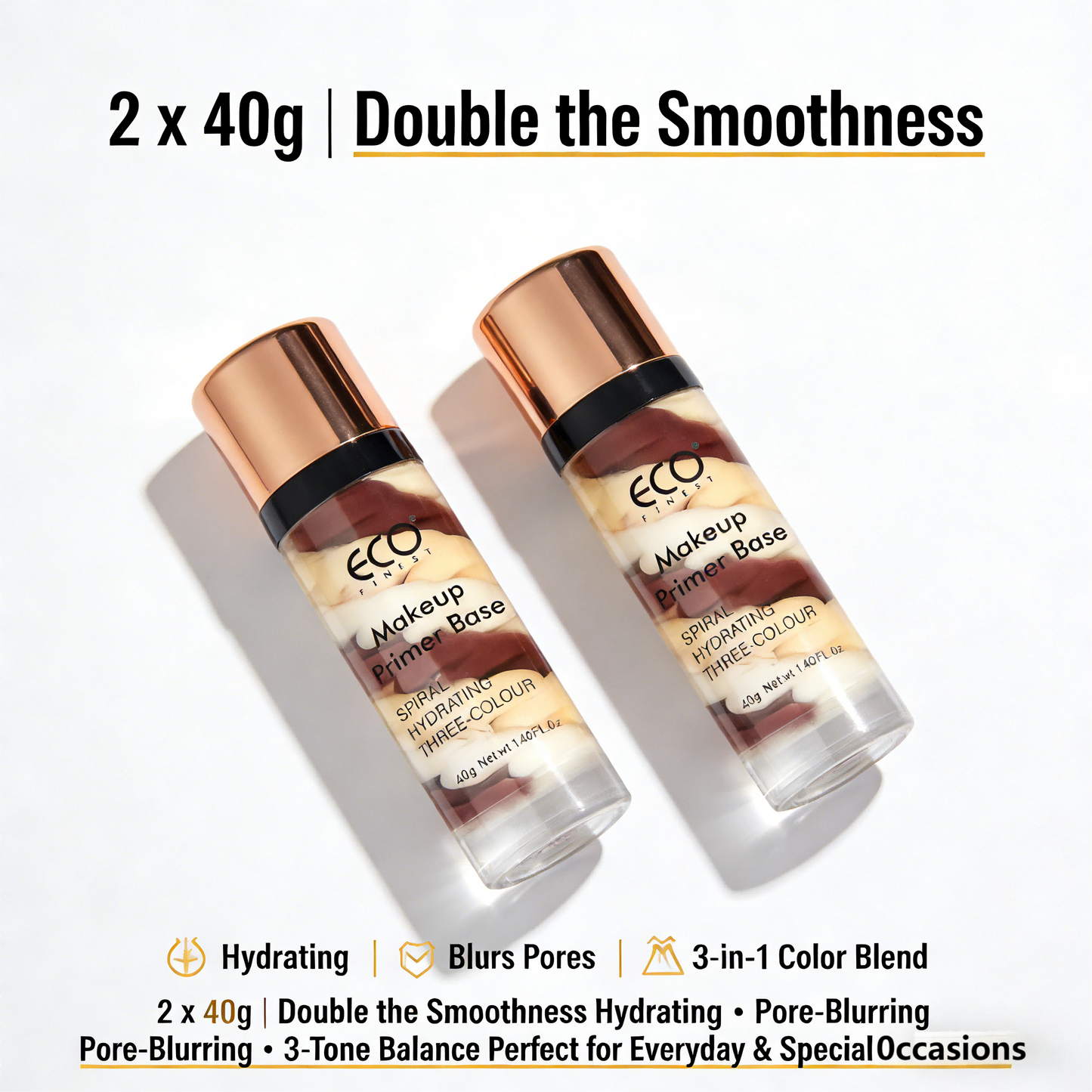 2 x 40g | ECO Finest Spiral Hydrating Three-Color Primer