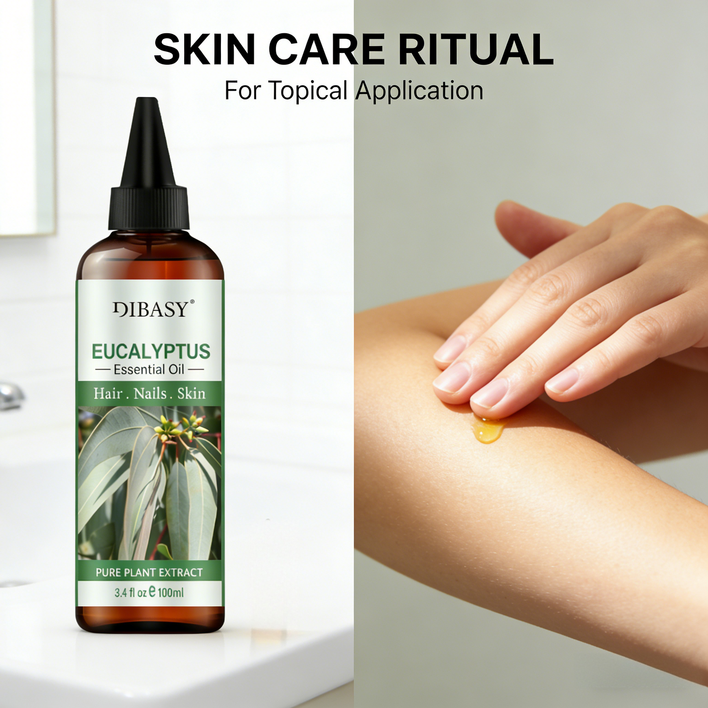 100ml Eucalyptus Essential Oil – Pure, Natural & Therapeutic Grade for Hair, Skin, Aromatherapy & Diffuser Use