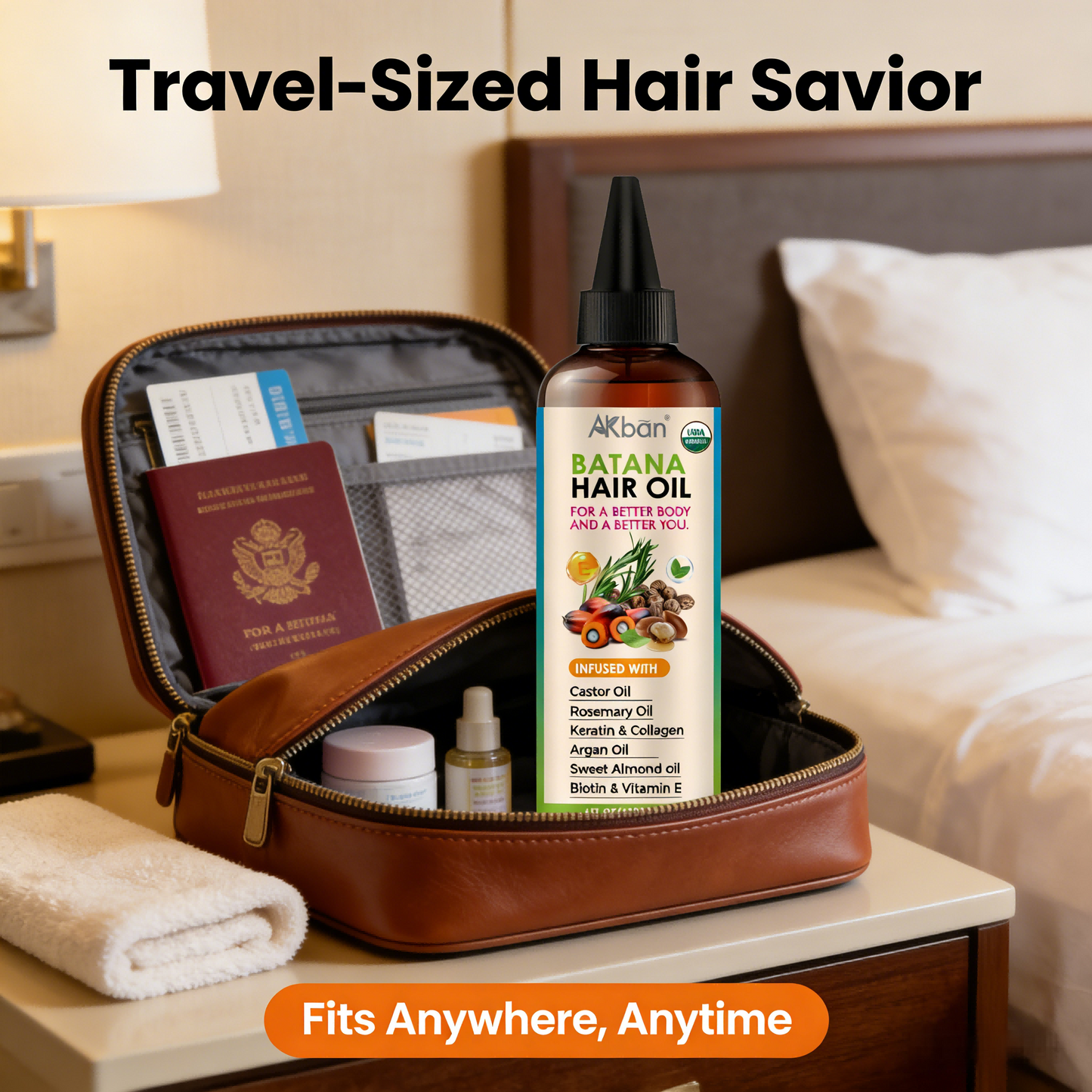 120ml Batana Hair Oil – Organic Growth & Repair Treatment with Castor, Rosemary & Argan Oils