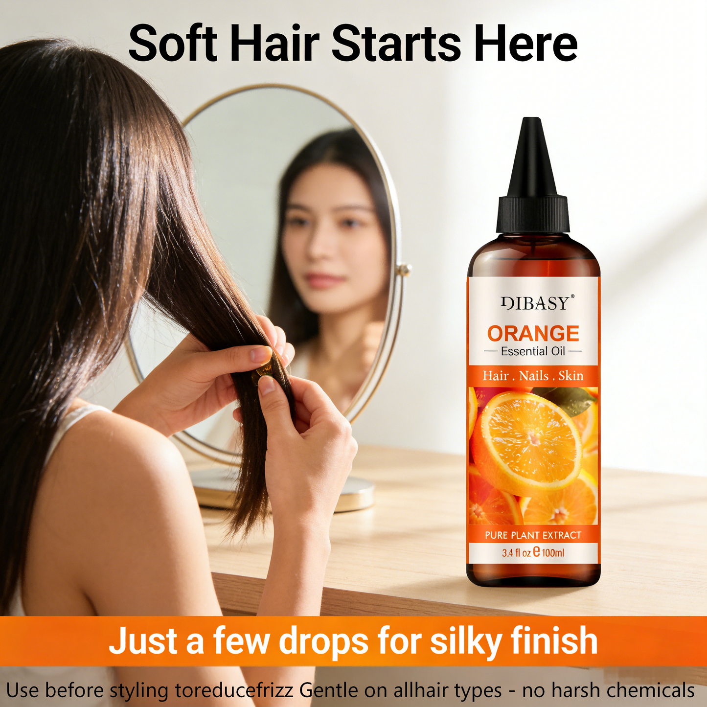 100ml Sweet Orange Essential Oil | DIBA SY® Orange Blossom Botanical Extract – Triple Care for Hair, Skin & Nails