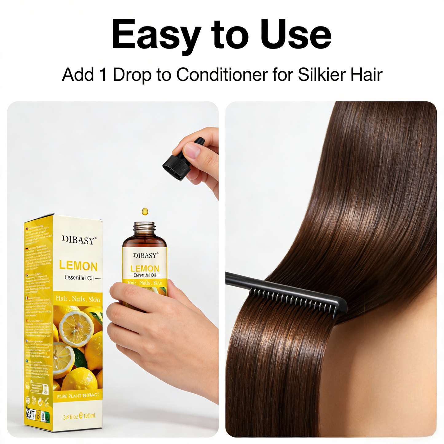 100ml Lemon Essential Oil – Pure, Natural & Refreshing for Hair, Skin, Aromatherapy & Cleaning Use