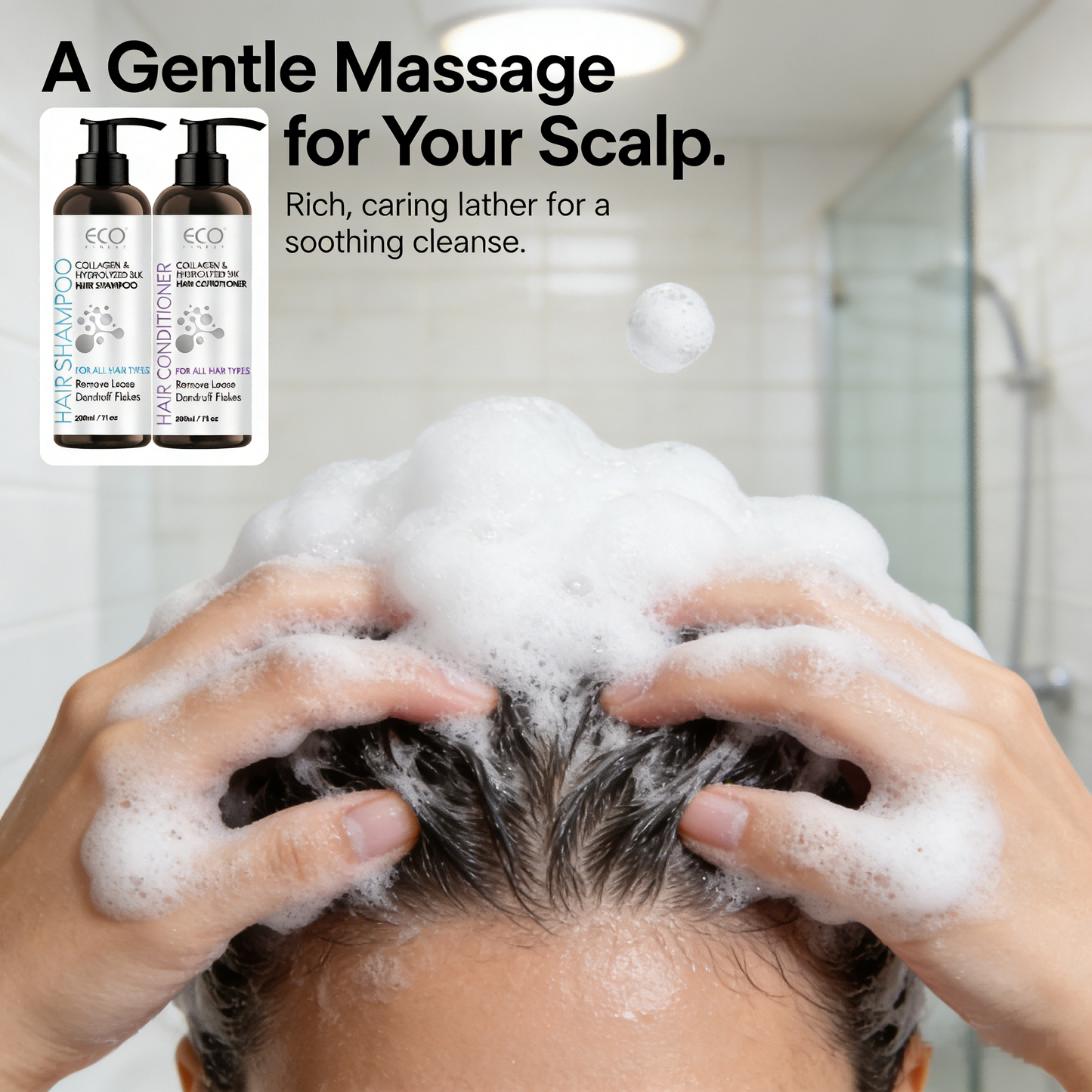 200ml x2 Collagen & Hydrolyzed Silk Shampoo & Conditioner Set