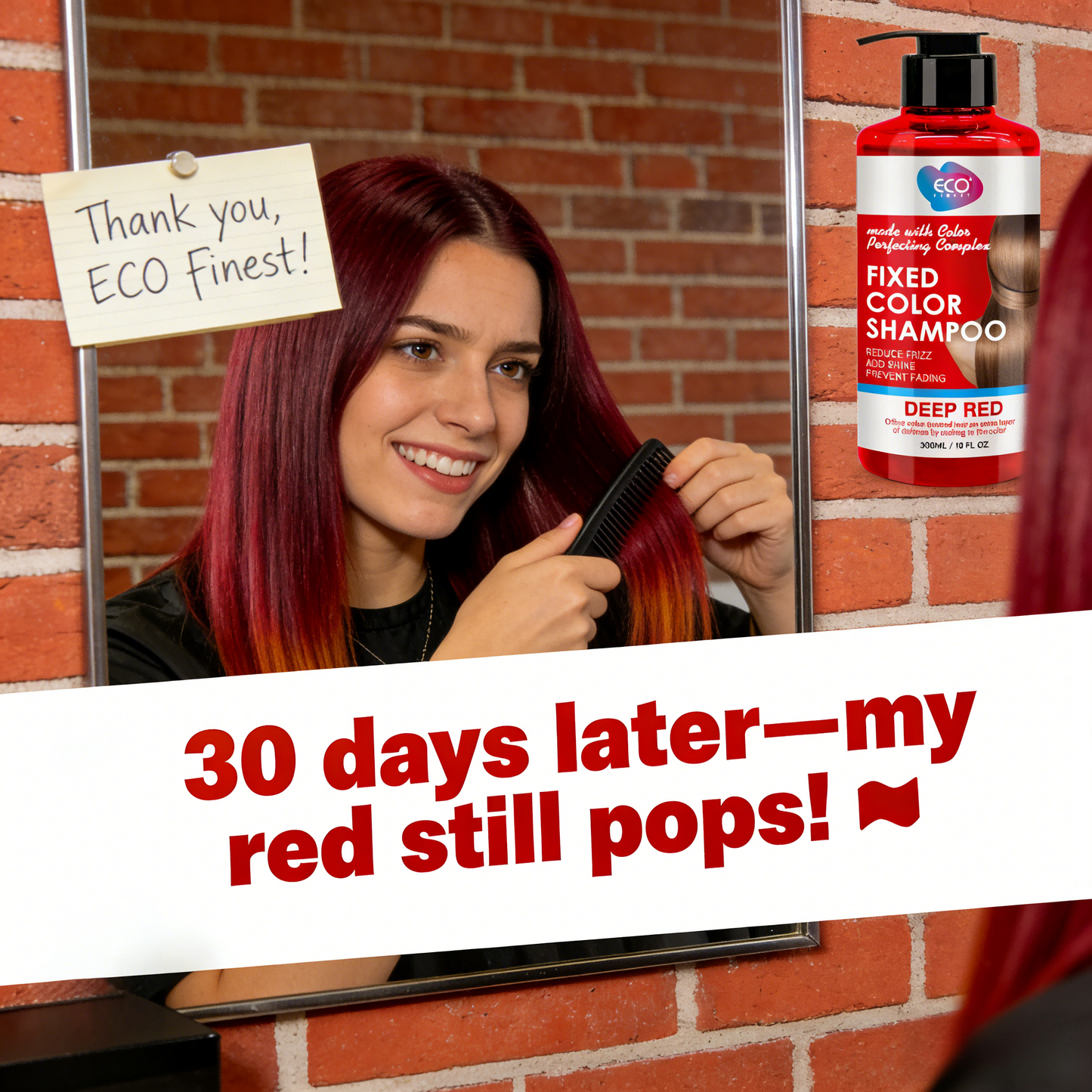 300ml Red Color-Fixing Shampoo｜Lasting Radiance · Color Stays True