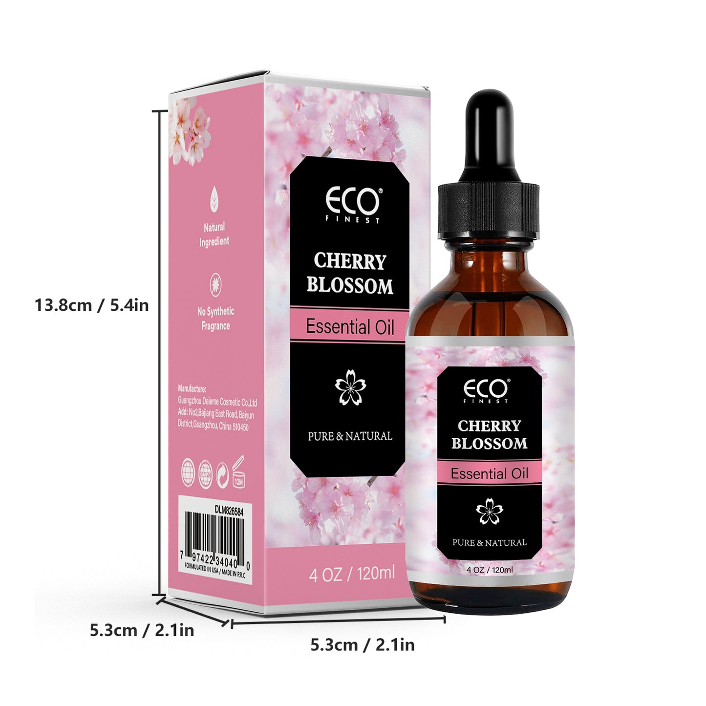 120ml Cherry Blossom Essential Oil – Pure & Natural Floral Scent for Aromatherapy, Diffuser, Skin & Hair Care