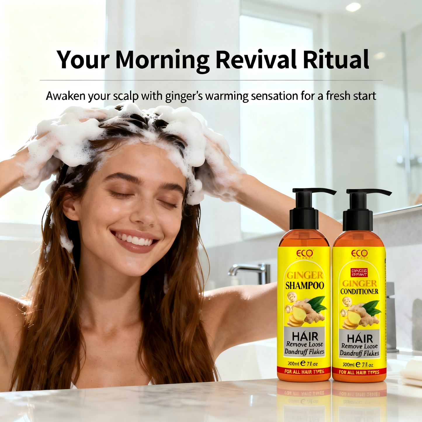 200ml x 2 | Ginger Shampoo & Conditioner Set – Cleanse, Nourish & Refresh from Root to Tip