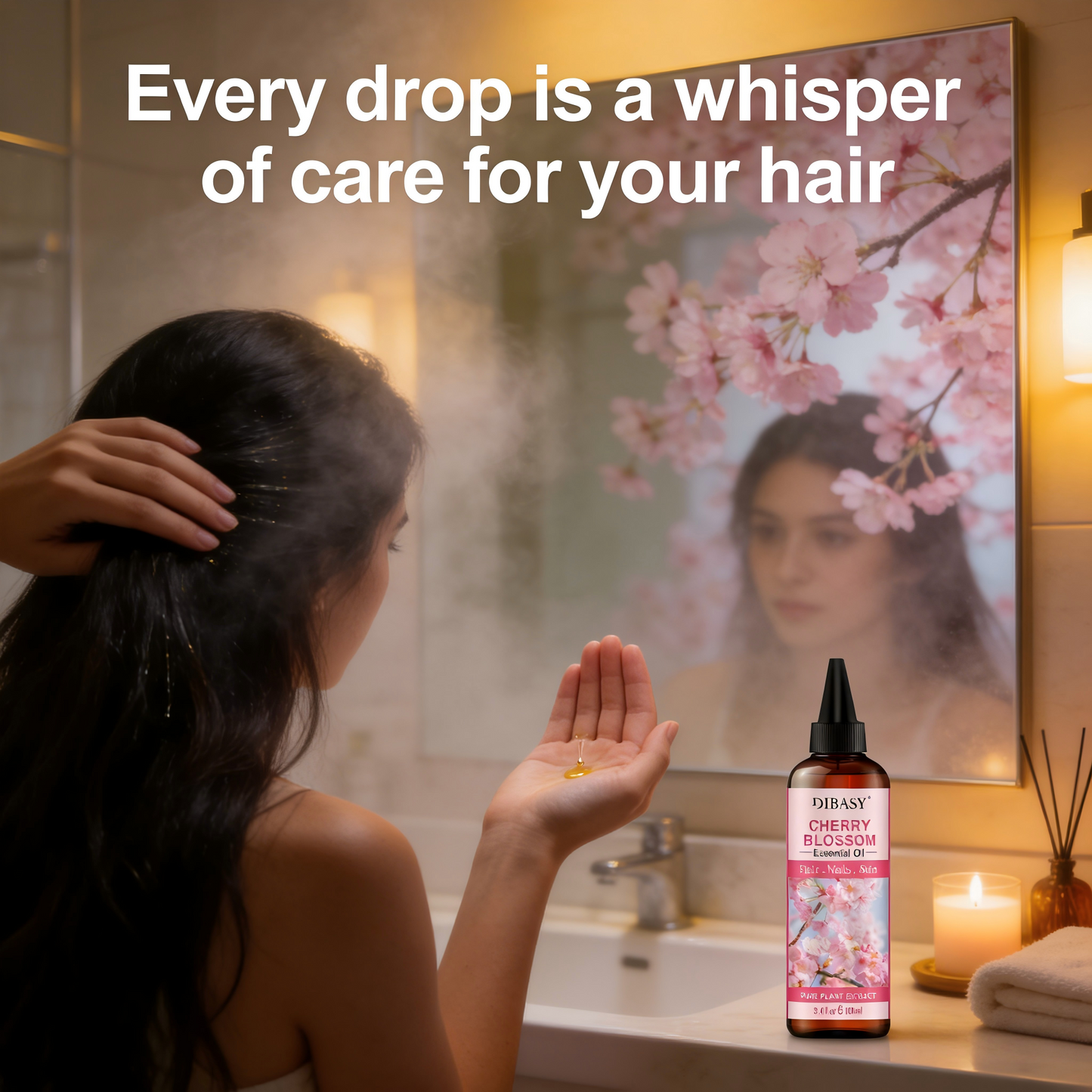 100ml Cherry Blossom Essential Oil – Pure, Floral Scent for Hair, Skin, Aromatherapy & Diffuser Use