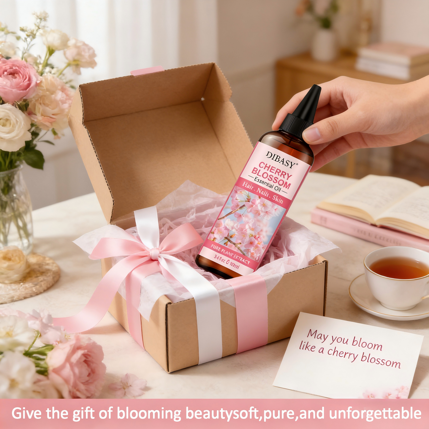 100ml Cherry Blossom Essential Oil – Pure, Floral Scent for Hair, Skin, Aromatherapy & Diffuser Use