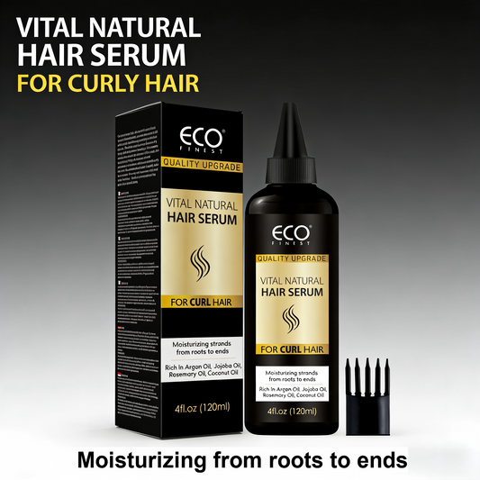 120ml Natural Hair Serum – Moisturizing & Strengthening Formula for Curly, Dry & Damaged Hair with Argan, Jojoba & Coconut Oils