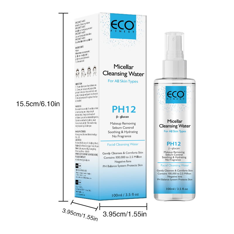 100ml PH12 Micellar Cleansing Water – Gentle, Fragrance-Free Makeup Remover for All Skin Types
