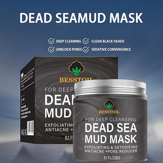 230g Dead Sea Mud Mask – Deep Cleansing & Exfoliating Face Mask for Oily, Acne-Prone Skin with Natural Minerals