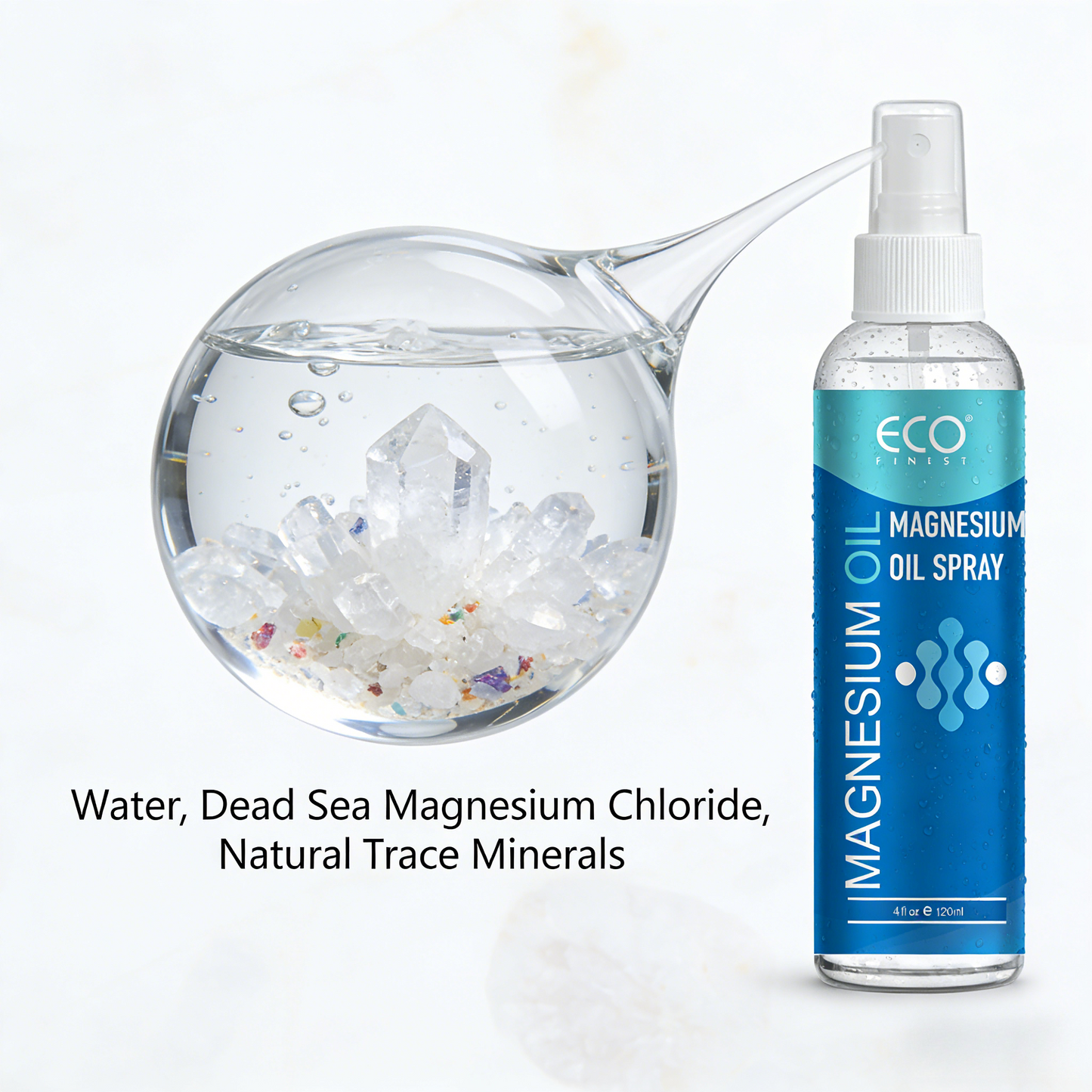 120ml ECO Finest Magnesium Oil Spray – Natural Magnesium Oil Spray for Muscle Relief, Relaxation, Stress Relief, and Fast Absorption