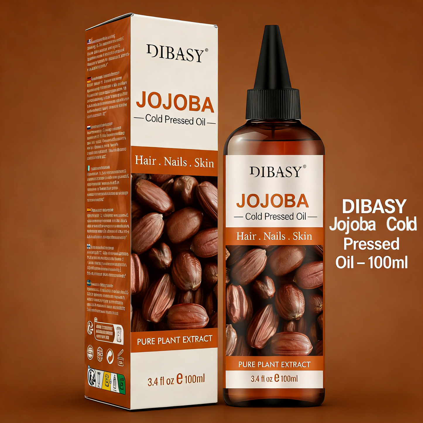 100ml Jojoba Oil – Pure Cold-Pressed Plant Oil for Hair, Nails & Skin Care, Natural Moisturizer for Face, Body & Scalp