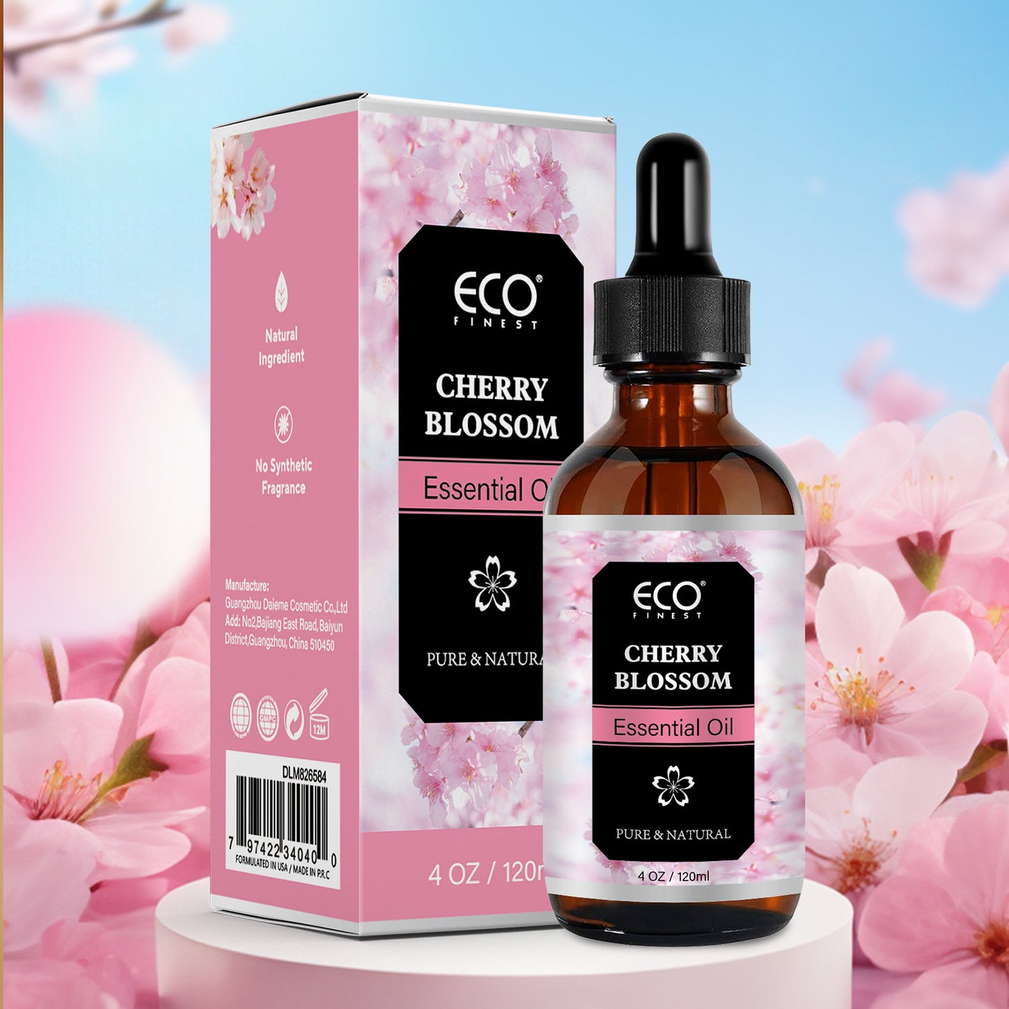 120ml Cherry Blossom Essential Oil – Pure & Natural Floral Scent for Aromatherapy, Diffuser, Skin & Hair Care