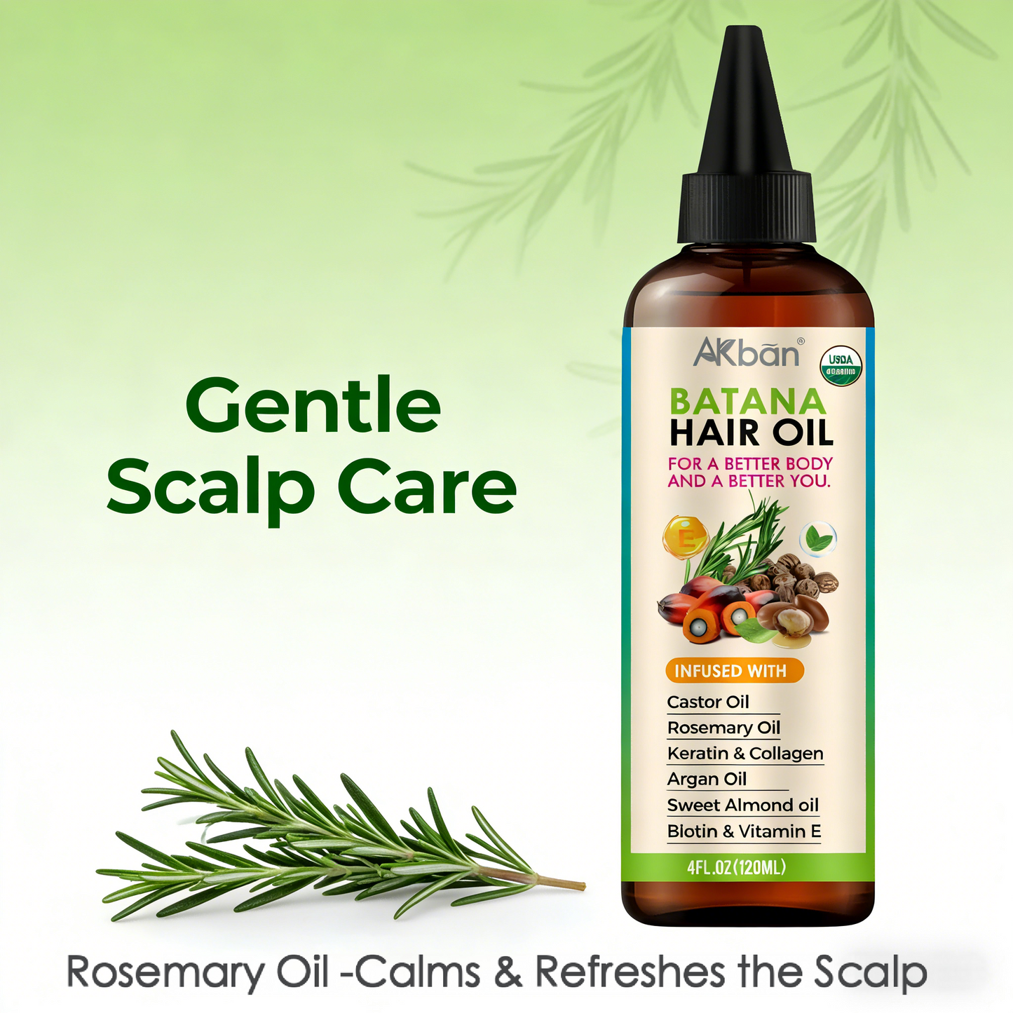 120ml Batana Hair Oil – Organic Growth & Repair Treatment with Castor, Rosemary & Argan Oils