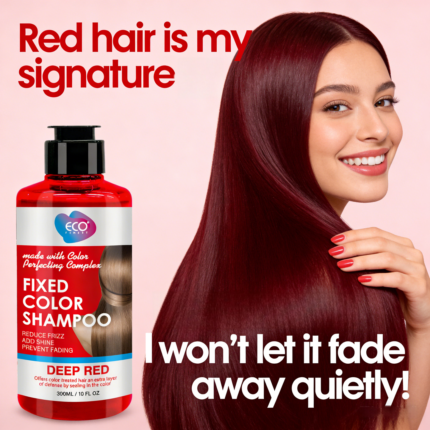 300ml Red Color-Fixing Shampoo｜Lasting Radiance · Color Stays True