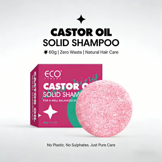 60g Castor Oil Solid Shampoo Bar – Natural Hair Growth & Anti-Hair Fall, Zero Waste Vegan Shampoo for All Hair Types