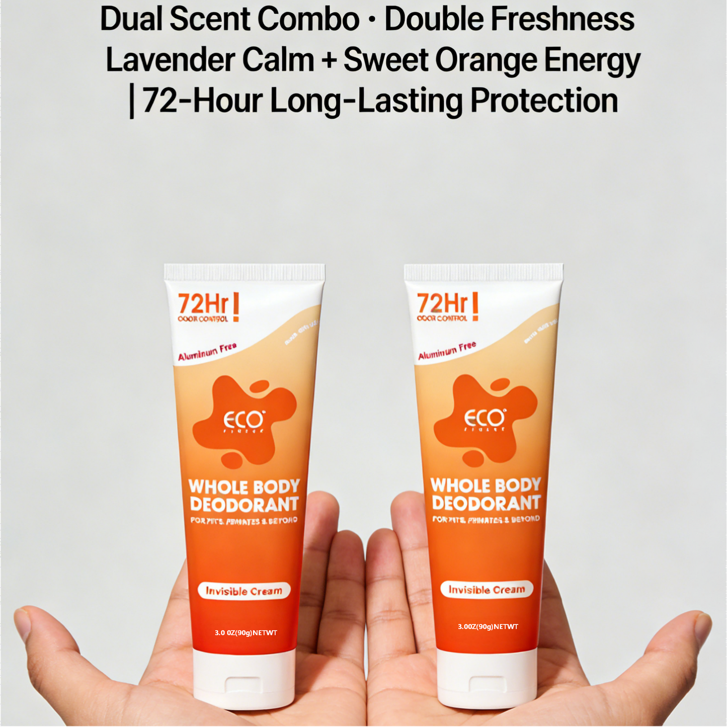 ECO FINEST 72-Hour Odor Control Duo | Lavender Calm + Sweet Orange Energy | Aluminum-Free · Whole Body Use