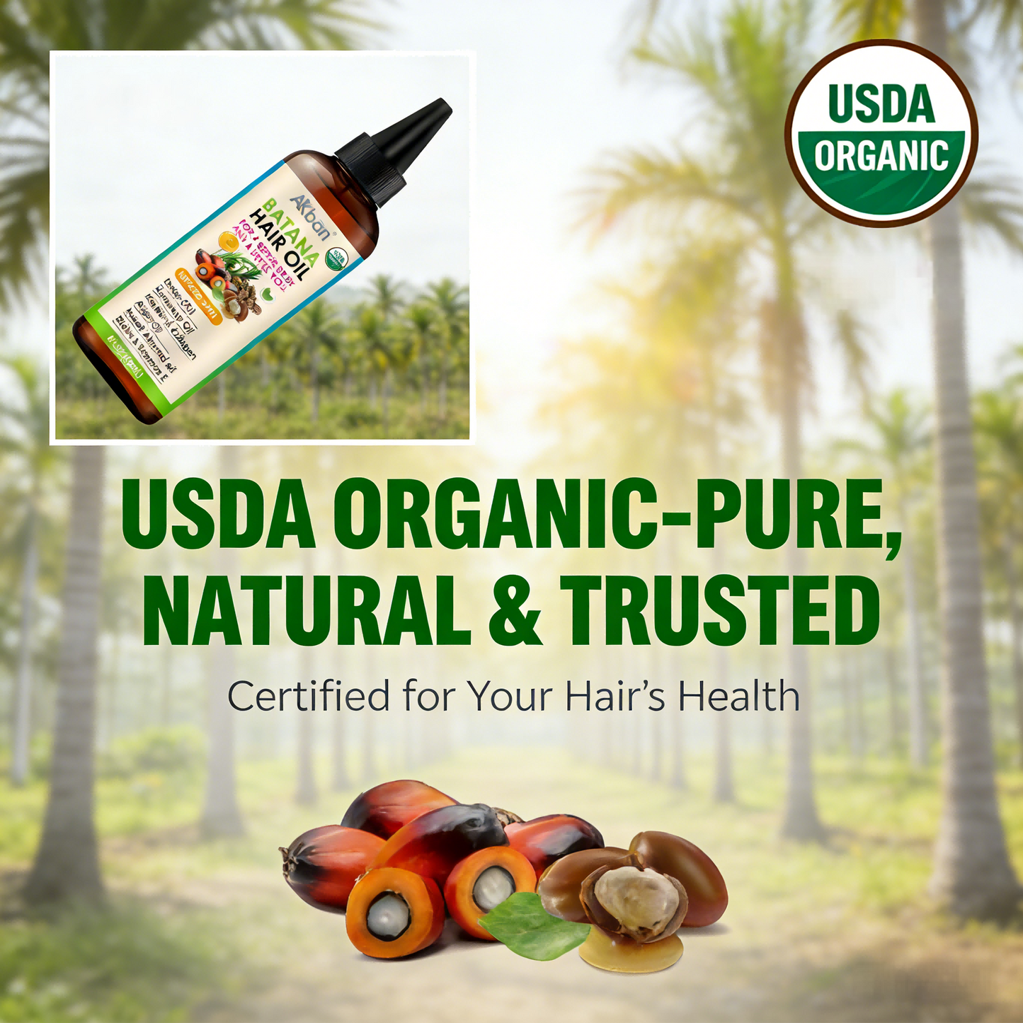 120ml Batana Hair Oil – Organic Growth & Repair Treatment with Castor, Rosemary & Argan Oils