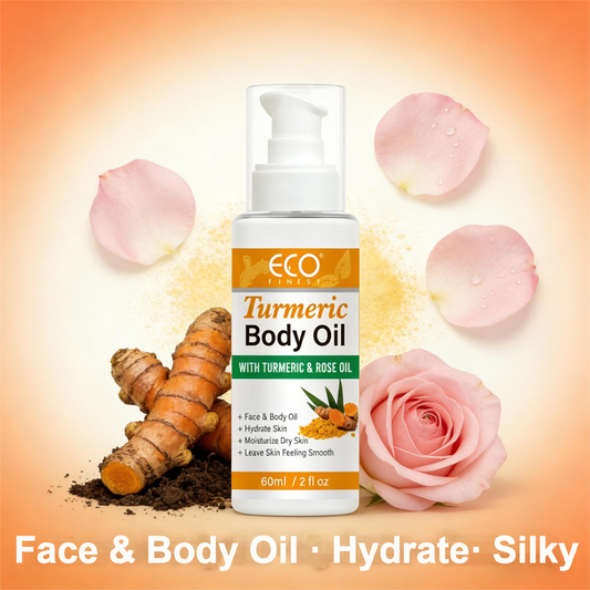 ECO Finest Turmeric Body Oil – 100ml | Glow from Within with Natural Turmeric & Rose