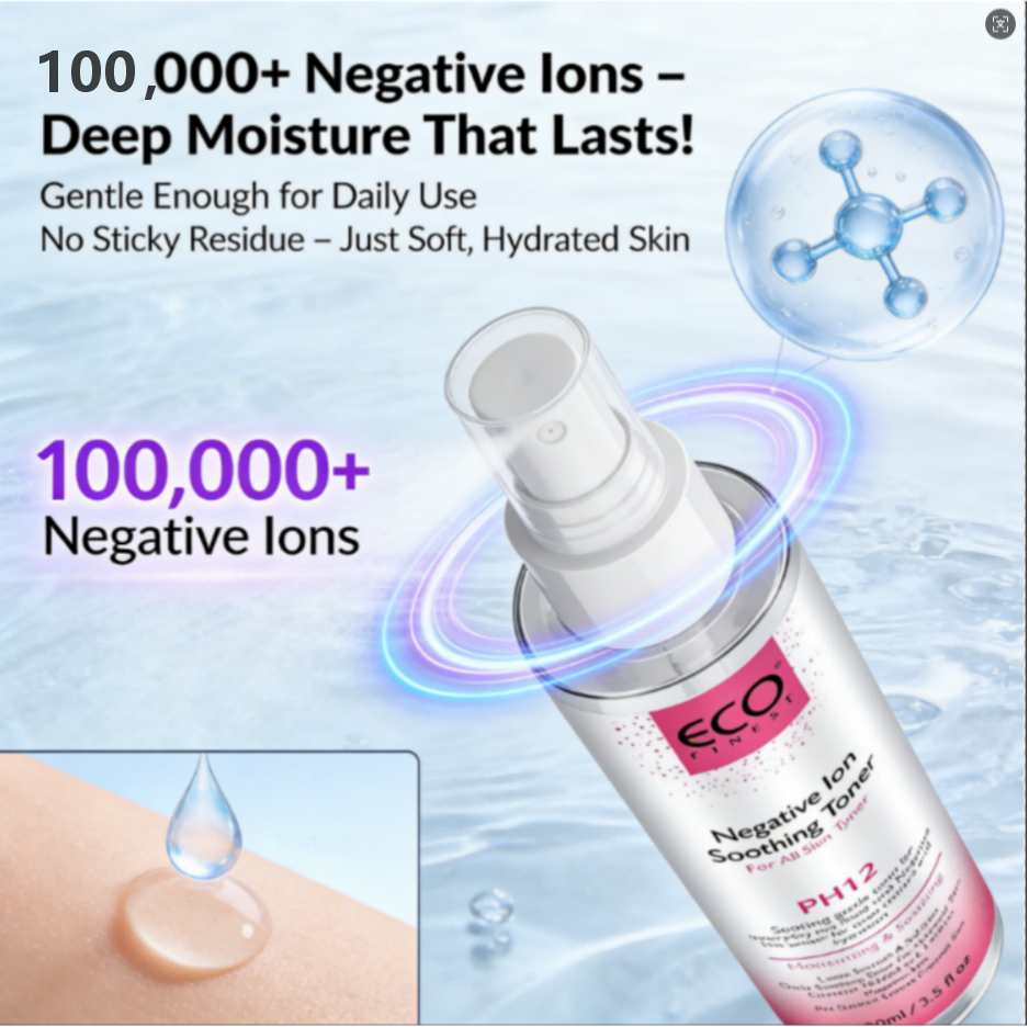 100ml PH12 Negative Ion Soothing Toner – Gentle, Hydrating Facial Toner for All Skin Types