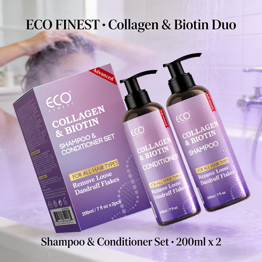 200ml*2 Collagen & Biotin Shampoo & Conditioner Set · Dual Action for Strength & Shine