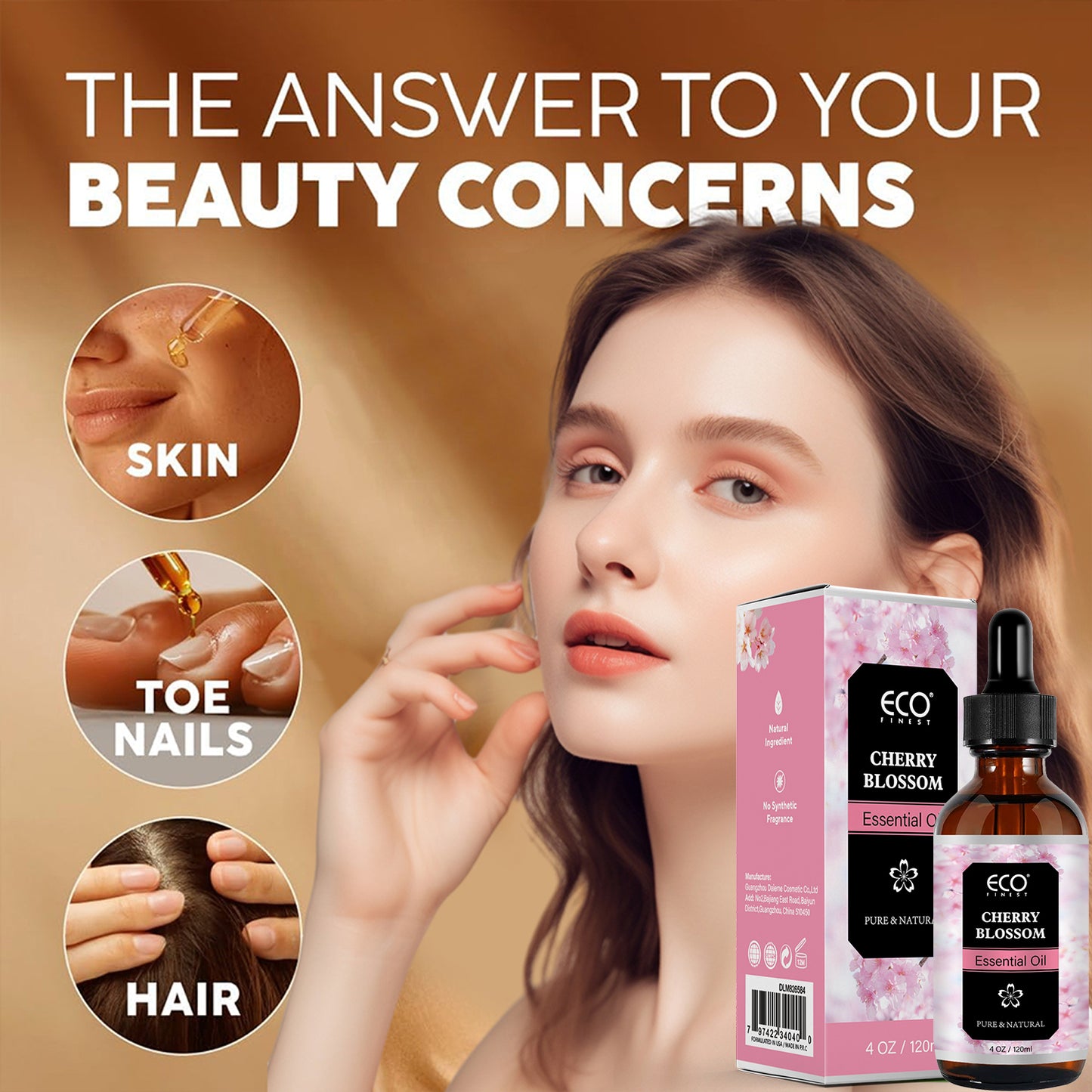 120ml Cherry Blossom Essential Oil – Pure & Natural Floral Scent for Aromatherapy, Diffuser, Skin & Hair Care