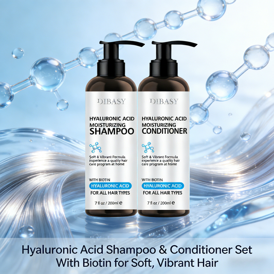 200ml x 2 Hyaluronic Acid Shampoo & Conditioner Set – Deep Moisturizing Formula with Biotin for Soft, Smooth and Healthy Hair