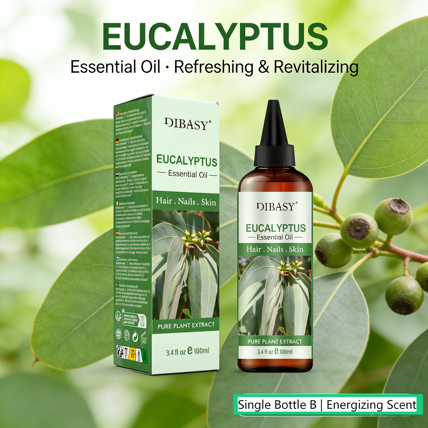 100ml Eucalyptus Essential Oil – Pure, Natural & Therapeutic Grade for Hair, Skin, Aromatherapy & Diffuser Use