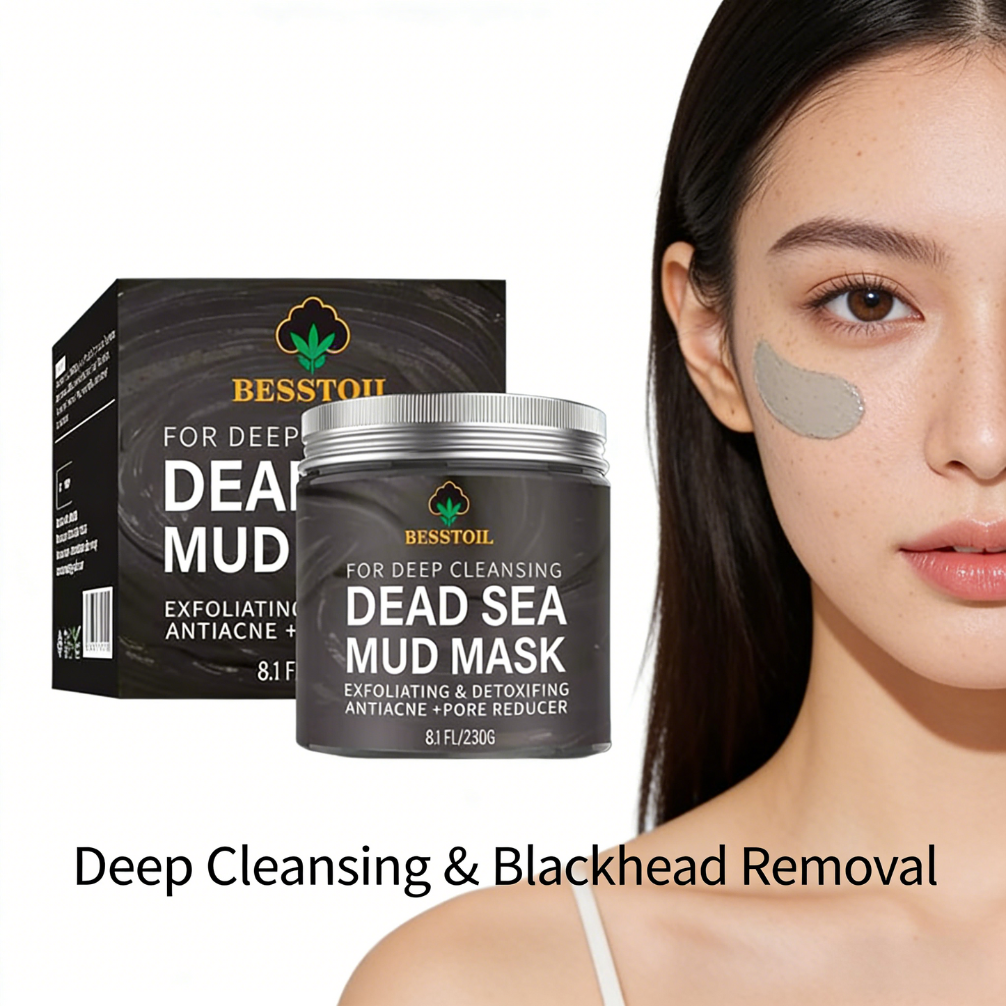 230g Dead Sea Mud Mask – Deep Cleansing & Exfoliating Face Mask for Oily, Acne-Prone Skin with Natural Minerals